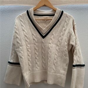Loulou Studio Sipora Cable Knit Wool Cashmere Sweater Size S Cream